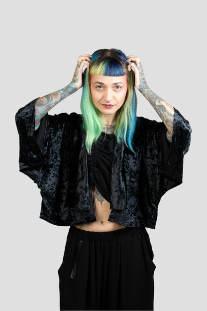 VELVET_crop kimono
